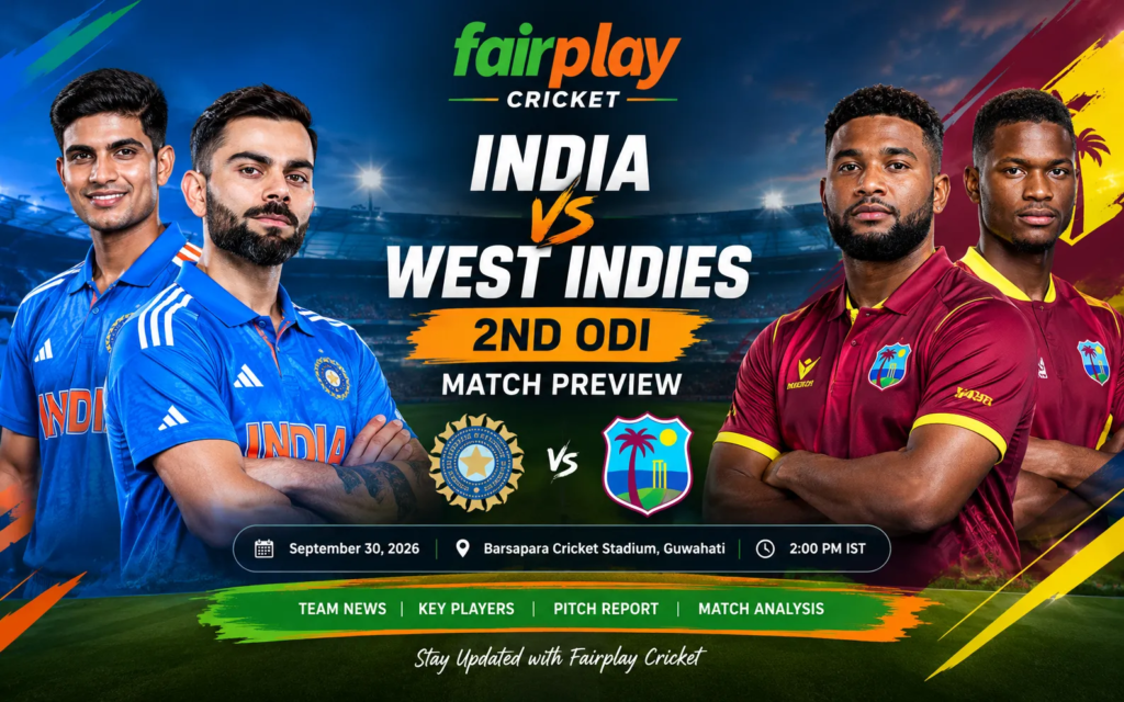 India vs West Indies 2nd ODI Match Preview 2026 Fairplay